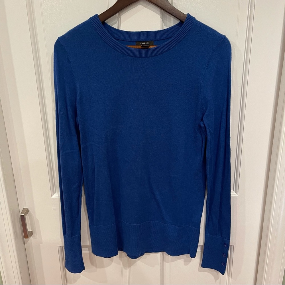 Halogen Blue Crewneck Sweater Size Medium
